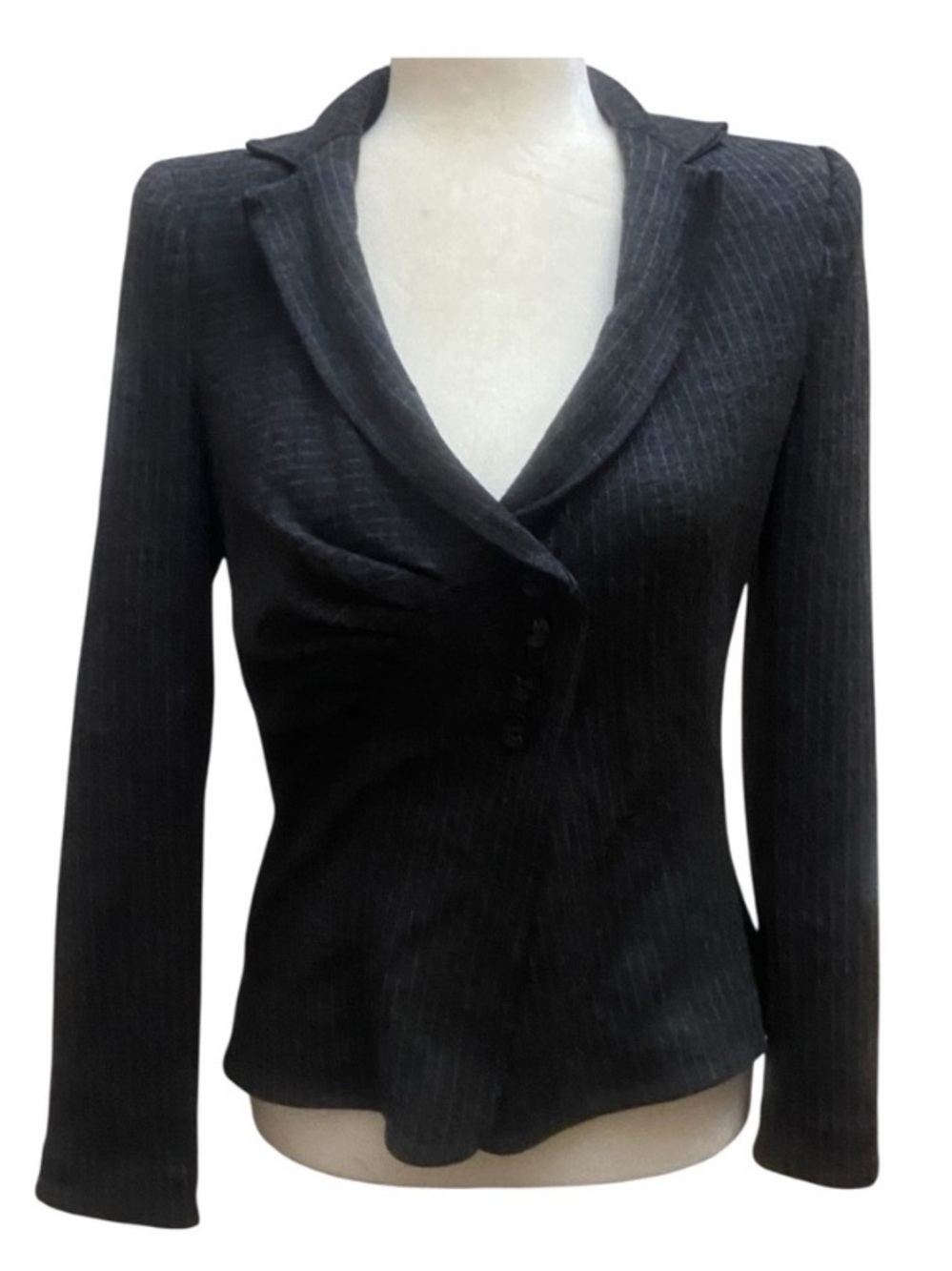 Armani Collezioni Womens Vintage Y2k Gray Textured Blazer Work Wear